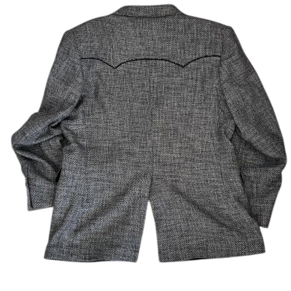 PAGANO WEST Vintage Men’s WesternStyle Blazer SportCoat Gray Tweed WoolBlend 42R - Picture 5 of 15